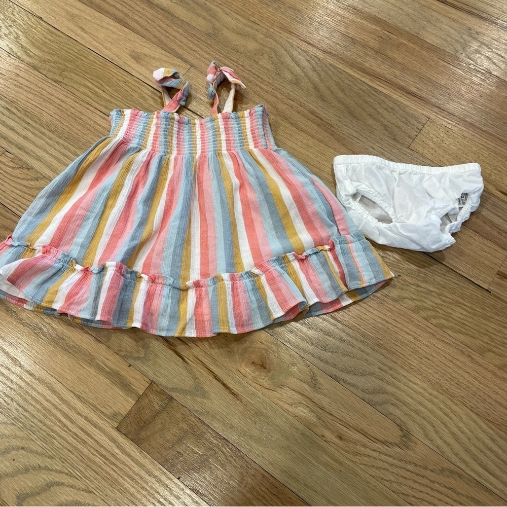 Janie and Jack Striped Crinkle Gauze Dress - Picture 2 of 7